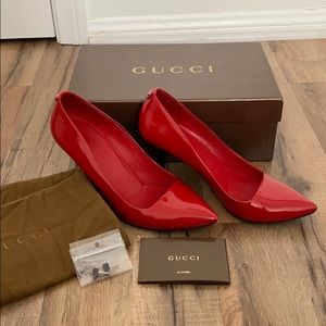 Authentic Gucci Red Patent Leather Heels